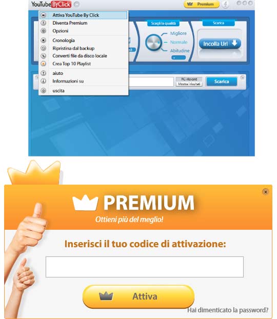 Come attivare versione premium YouTube by click