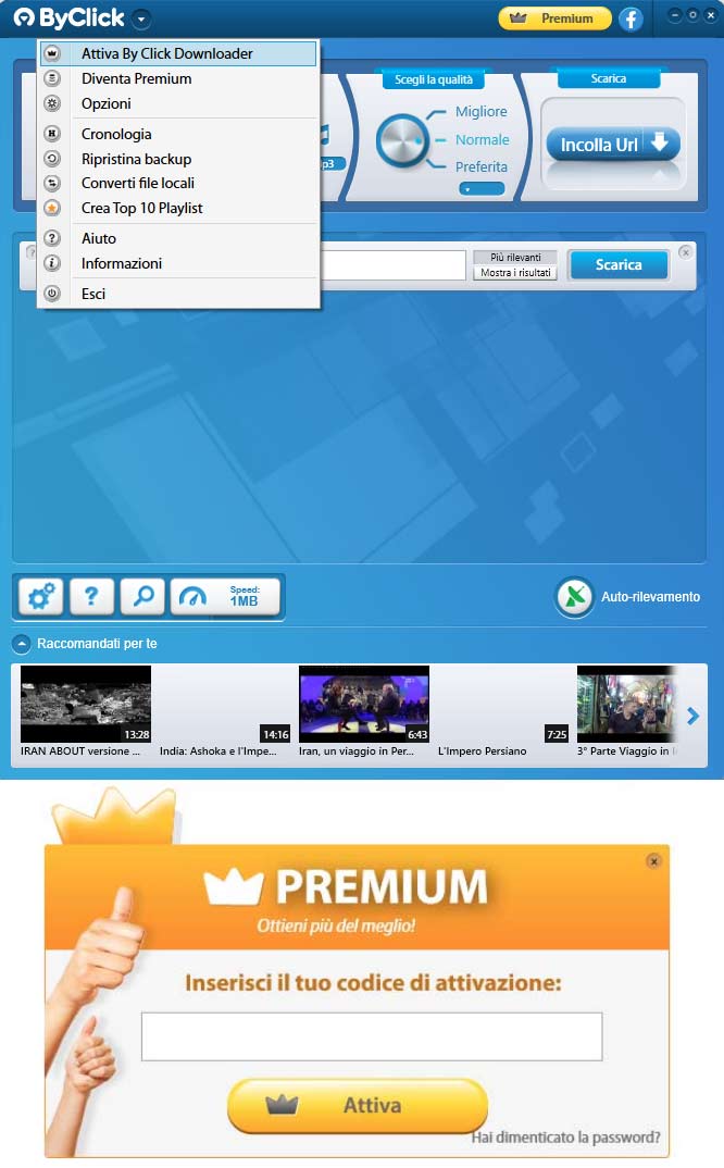 codice attivazione By Click Downloader